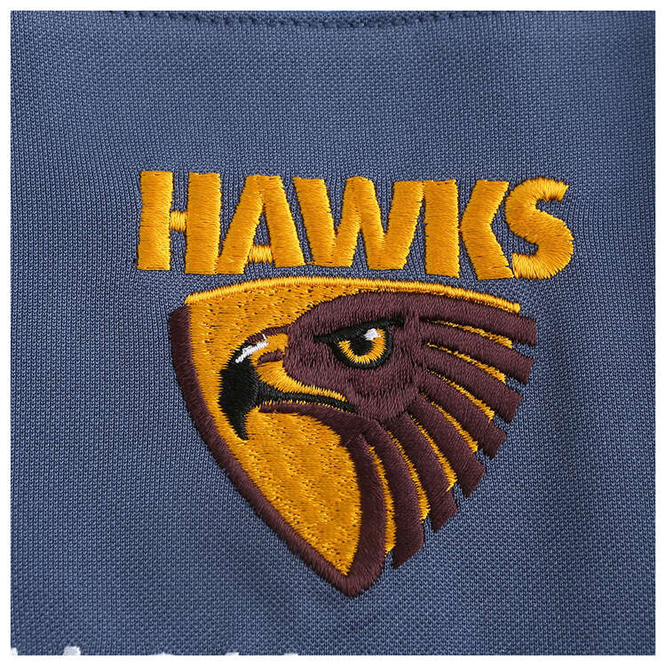 Hawthorn Hawks Mens 2023 Media Polo Blue S, Blue, rebel_hi-res