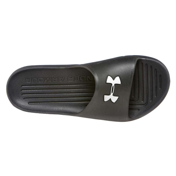 Under Armour Core Protect The House Mens Slides, Black / White, rebel_hi-res