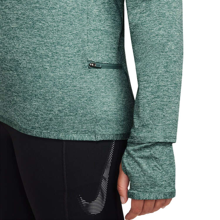 Nike Womens Dri-FIT Swift Element UV 1/2 Zip Running Top, Green, rebel_hi-res