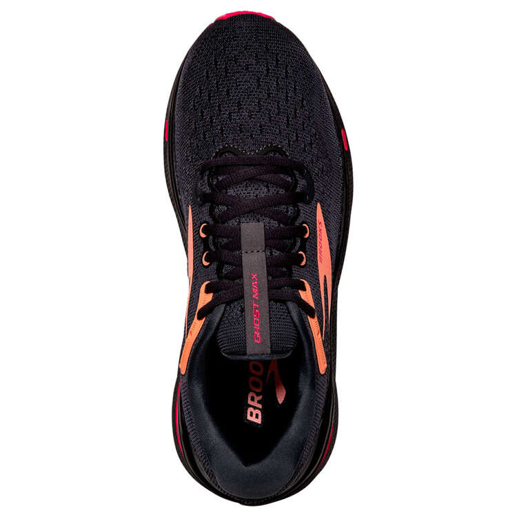 Brooks Ghost Max Womens Running Shoes, Black/Orange, rebel_hi-res