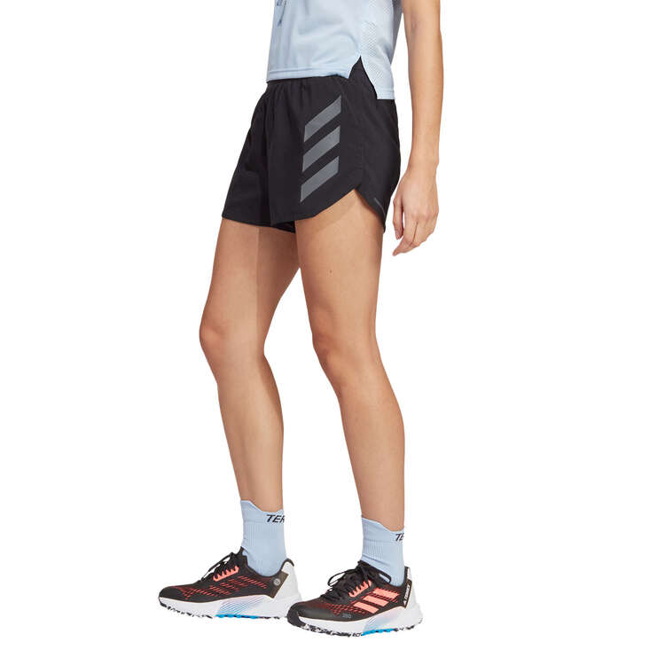 adidas Terrex Womens Agravic Trail Running Shorts, Black/Grey, rebel_hi-res