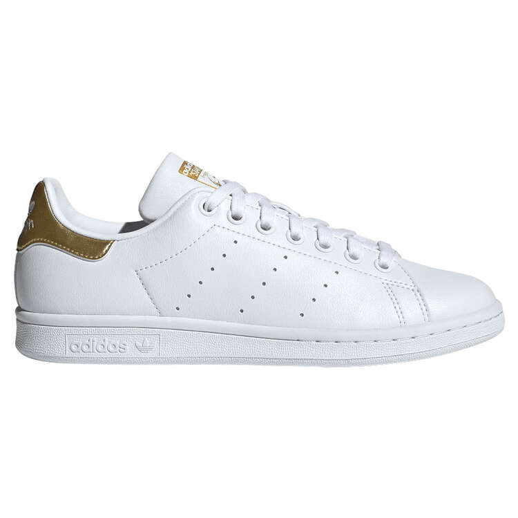 adidas Originals Stan Smith Womens Casual Shoes White/Gold US 7, White/Gold, rebel_hi-res