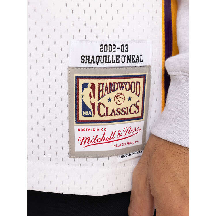 Mitchell & Ness Los Angeles Lakers Shaquille O'Neal 2002/03 Basketball Jersey, White, rebel_hi-res