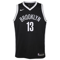 Jordan Brooklyn Nets James Harden Kids Icon Swingman Jersey Black S, Black, rebel_hi-res