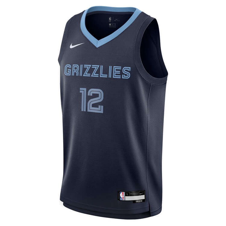 Nike Youth Memphis Grizzlies Ja Morant 2023/24 Icon Basketball Jersey Navy S, Navy, rebel_hi-res