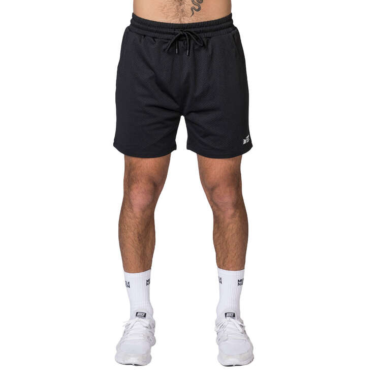 Muscle Nation Mens Lay Up 5 Inch Shorts Black S, Black, rebel_hi-res