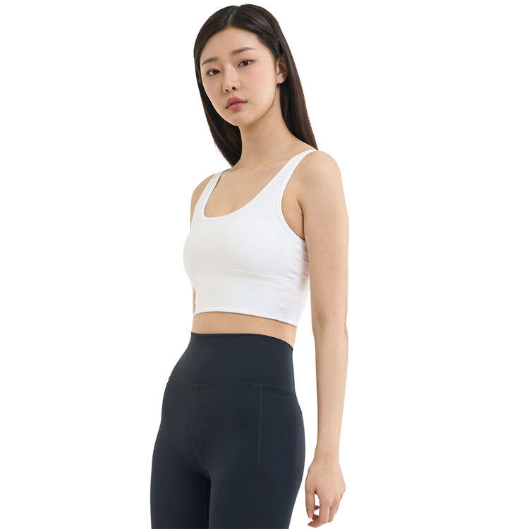 Under Armour Womens Meridian Fitted Crop Tank White XS, White, rebel_hi-res