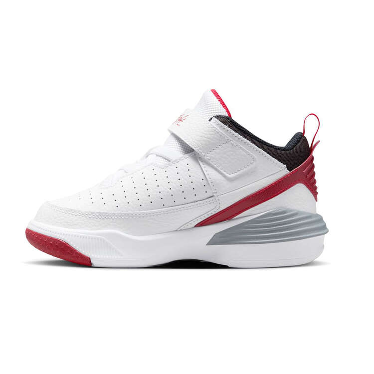 Jordan Max Aura 5 PS Kids Basketball Shoes, White, rebel_hi-res
