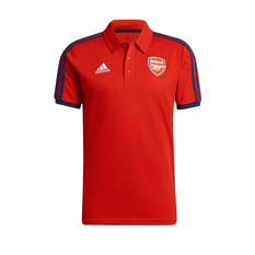 Arsenal 2021/22 Mens 3-Stripes Polo Red S, Red, rebel_hi-res