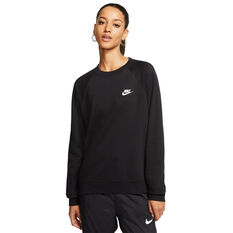 Nike Womens Sportswear Essential Fleece Sweatshirt Black XS, Black, rebel_hi-res
