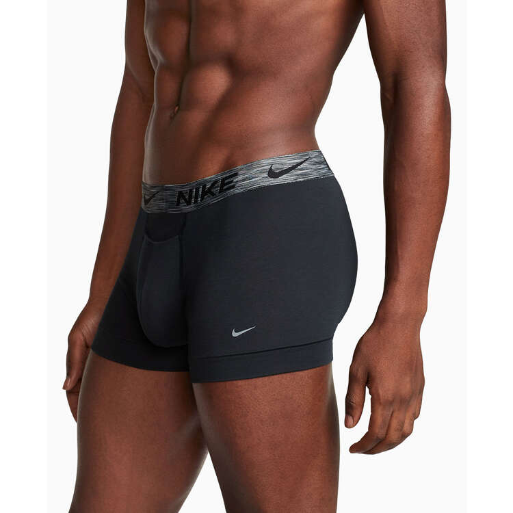 Nike Mens Dri-FIT Reluxe Boxer Briefs 2 Pack, Black, rebel_hi-res