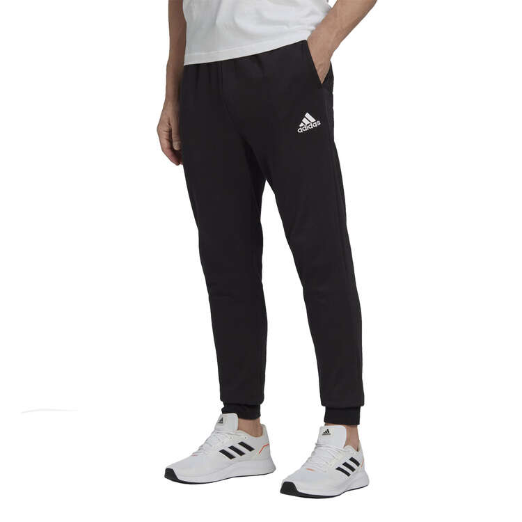 adidas Mens Essentials Feelcozy Track Pants, Black/White, rebel_hi-res