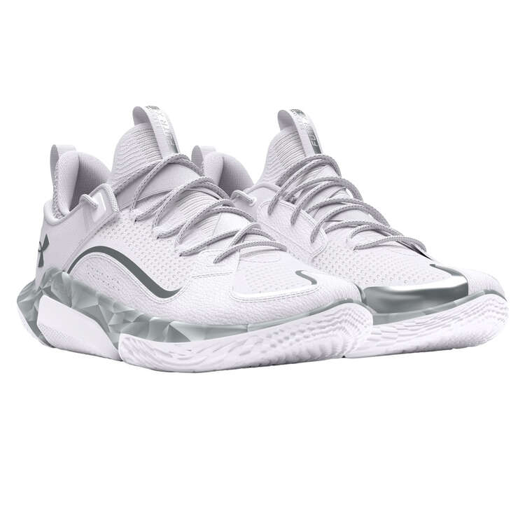 Under Armour Flow FUTR X 3 Basketball Shoes, White/Grey, rebel_hi-res