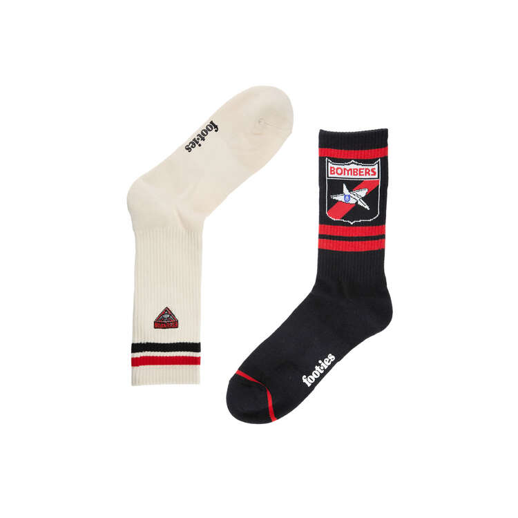 Essendon Bombers Sneaker Socks 2 Pack, , rebel_hi-res