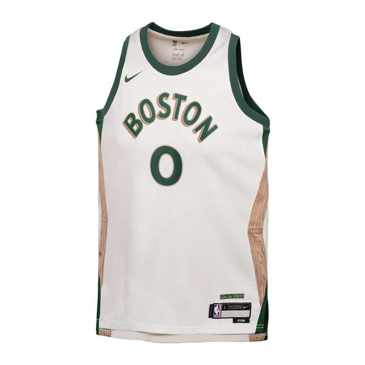 Nike Boston Celtics Jayson Tatum 2023/24 City Edition Kids Basketball Jersey, White, rebel_hi-res