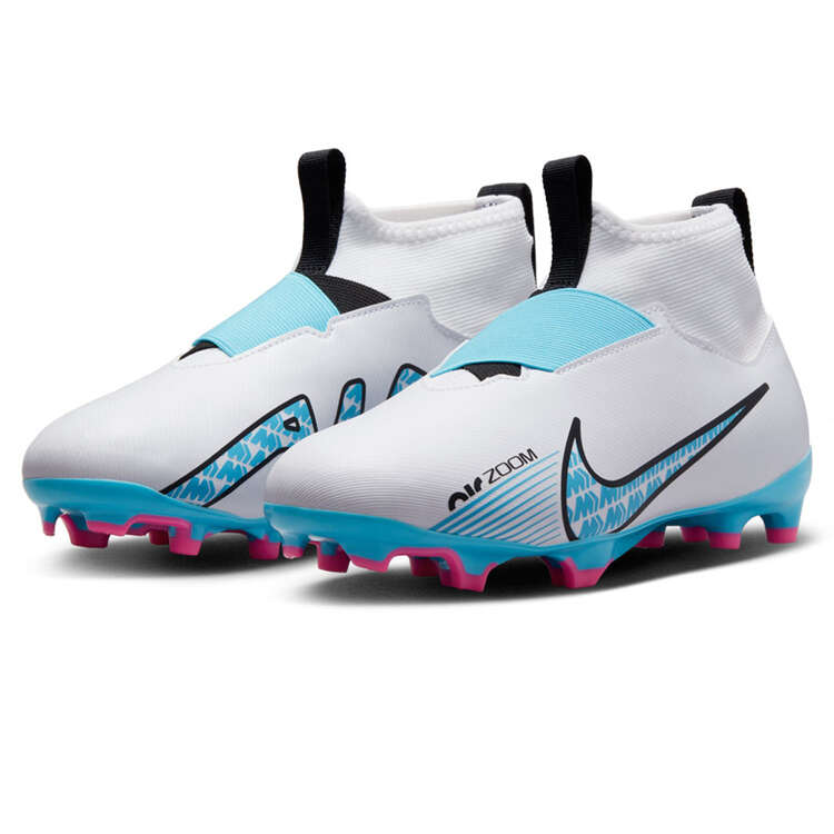 Nike Zoom Mercurial Superfly 9 Academy Kids Football Boots White/Blue US 6, White/Blue, rebel_hi-res