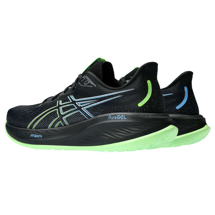 Asics GEL Cumulus 26 Mens Running Shoes, Black/Green, rebel_hi-res