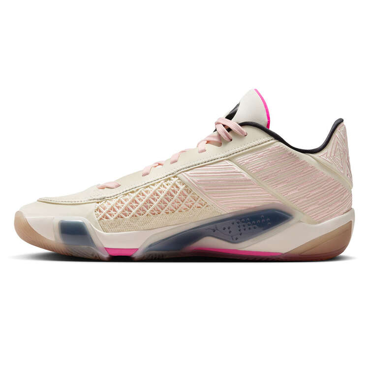 Air Jordan 38 Fundamental Low Basketball Shoes White/Pink US Mens 7 / Womens 8.5, White/Pink, rebel_hi-res