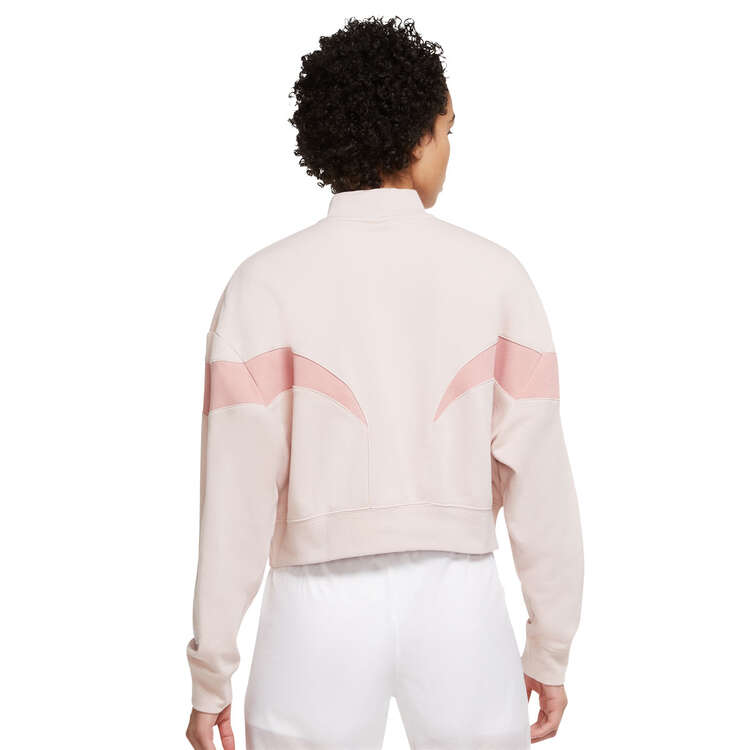 Nike Air Womens Mock Fleece Sweatshirt Pink S, Pink, rebel_hi-res