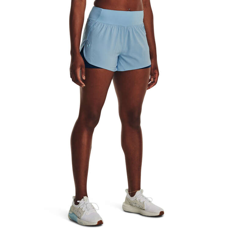 Under Armour Womens Flex Woven 2-in-1 Shorts Blue XS, Blue, rebel_hi-res