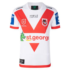 St George Illawarra 2022 Mens Home Jersey, White/Red, rebel_hi-res