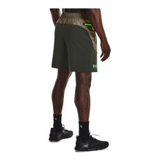 Under Armour Mens UA Knit Woven Hybrid Shorts, Green, rebel_hi-res