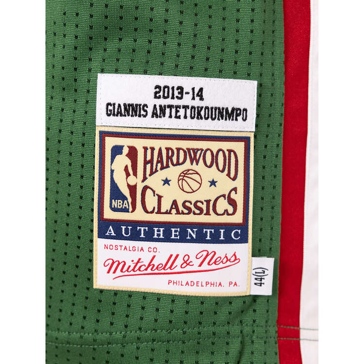Mitchell & Ness Milwaukee Bucks Giannis Antetokounmpo 2013/14 Basketball Jersey, Green, rebel_hi-res