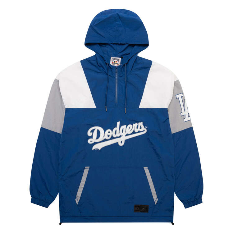 Los Angeles Dodgers Mens Half-Zip Windbreaker Jacket, Blue, rebel_hi-res