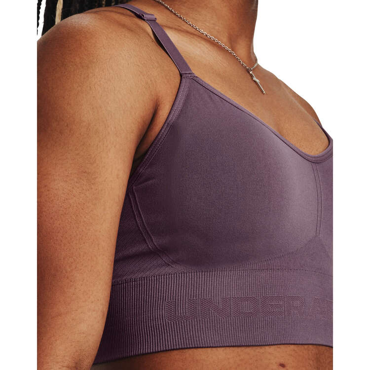 Under Armour Womens Train Seamless Low Support Sports Bra, Purple, rebel_hi-res