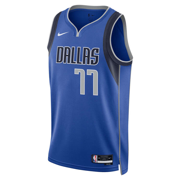 Dallas Mavericks Luka Dončić Mens Icon Edition 2023/24 Basketball Jersey Blue S, Blue, rebel_hi-res