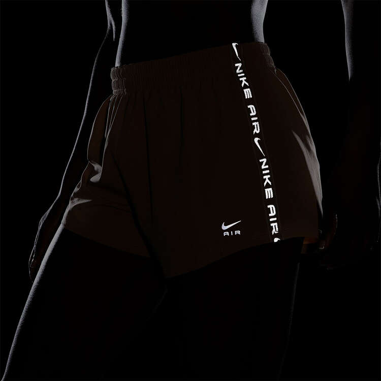 Nike Air Womens Dri-FIT Mid-Rise 3 Inch Shorts, Beige, rebel_hi-res