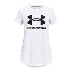 Under Armour Girls Live Sportstyle Graphic Tee White XS, White, rebel_hi-res