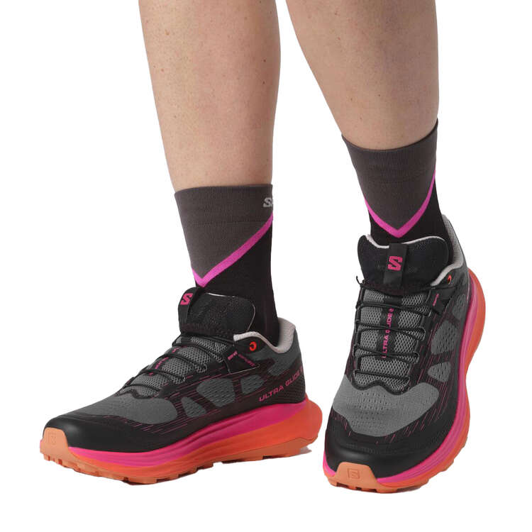 Salomon Ultra Glide 2 Womens Trail Running Shoes, Black/Pink, rebel_hi-res