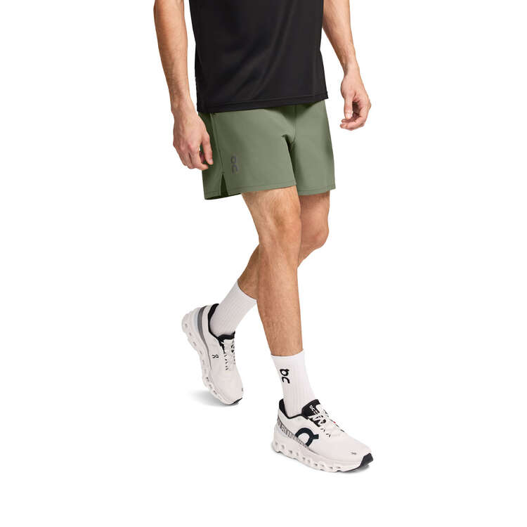 On Mens Essential Running Shorts, Green, rebel_hi-res