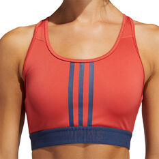 adidas Womens Don't Rest 3-Stripes Sports Bra Red XS, Red, rebel_hi-res