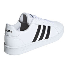 adidas Grand Court GS Kids Casual Shoes, White/Black, rebel_hi-res