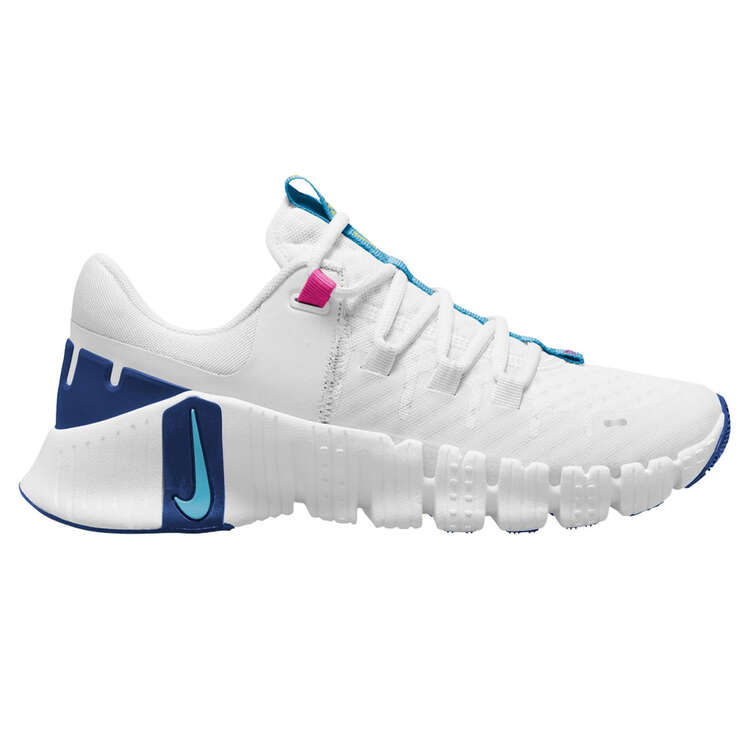 Nike Free Metcon 5 Womens Training Shoes White/Blue US 6, White/Blue, rebel_hi-res