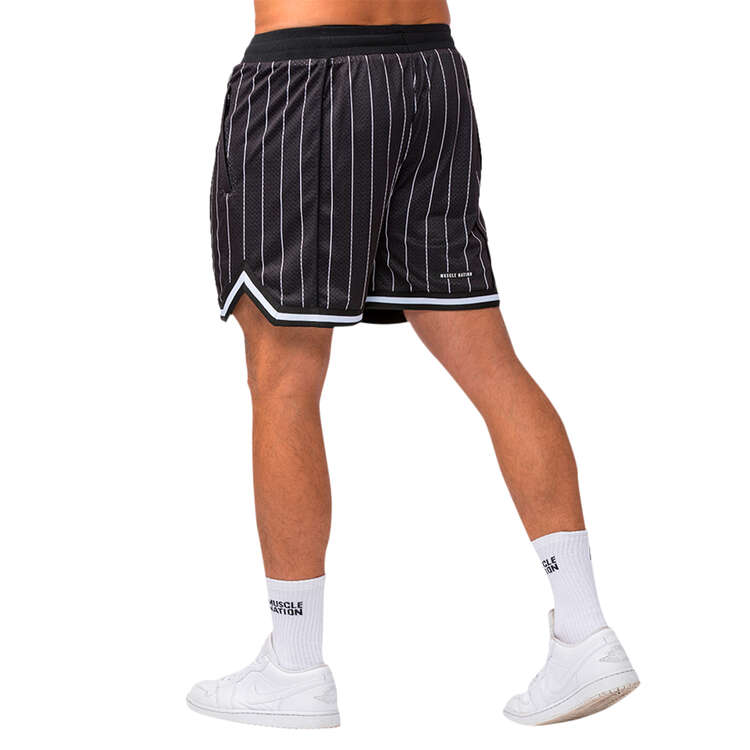 Muscle Nation Mens Fadeway 5inch Basketball Shorts, Black, rebel_hi-res