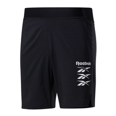 Reebok Mens Epic Lightweight Graphic Shorts Black S, Black, rebel_hi-res