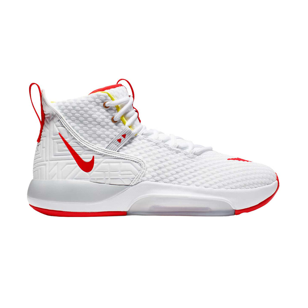 white red basketball shoes