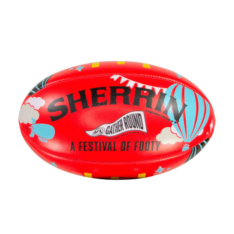Sherrin AFL Gather Round Mini Football, Red, rebel_hi-res