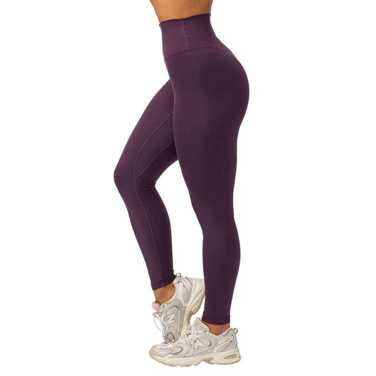 Muscle Nation Womens Zero Rise Everyday Ankle Length Tights, Plum, rebel_hi-res