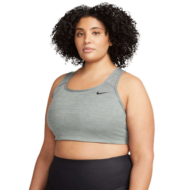 Nike Womens Dri-FIT Swoosh Non-Padded Sports Bra (Plus Size) Grey