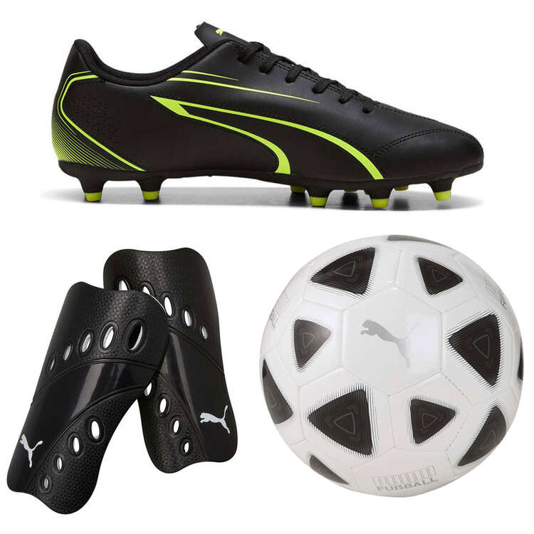 Puma Vitoria Black Kids Boots, Soccer Ball & Shin Guard Set, , rebel_hi-res