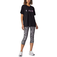 Running Bare Womens Hollywood 90s Relax Tee, Black, rebel_hi-res