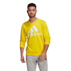 adidas Mens Big Logo Sweatshirt Yellow S, Yellow, rebel_hi-res