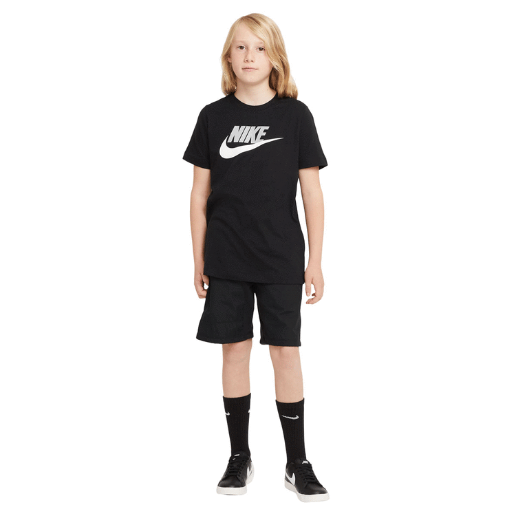 Nike Boys Sportswear Icon Futura Tee Black XS XS, Black, rebel_hi-res
