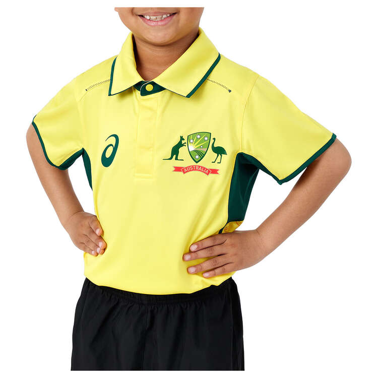 Cricket Australia Youth 2023/24 Replica ODI Home Shirt Yellow 6, Yellow, rebel_hi-res