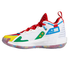 adidas Dame EXTPLY 7 x Lego Kids Basketball Shoes White US 4, White, rebel_hi-res