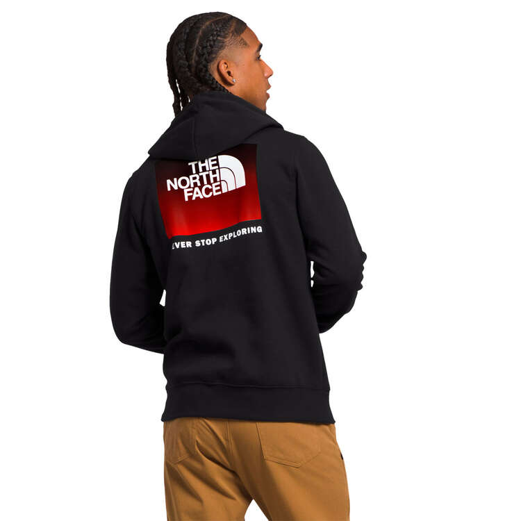 The North Face Mens Box NSE Pullover Hoodie, Black/Red, rebel_hi-res